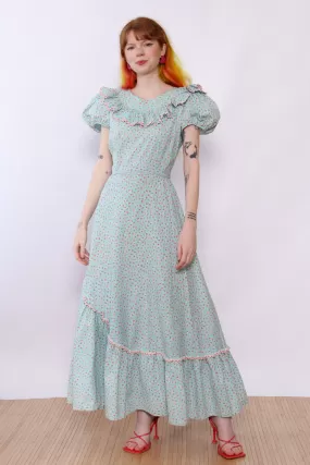 1940s Rosebud Cotton Maxi M