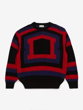 Aries Crochet Temple Knit - Navy