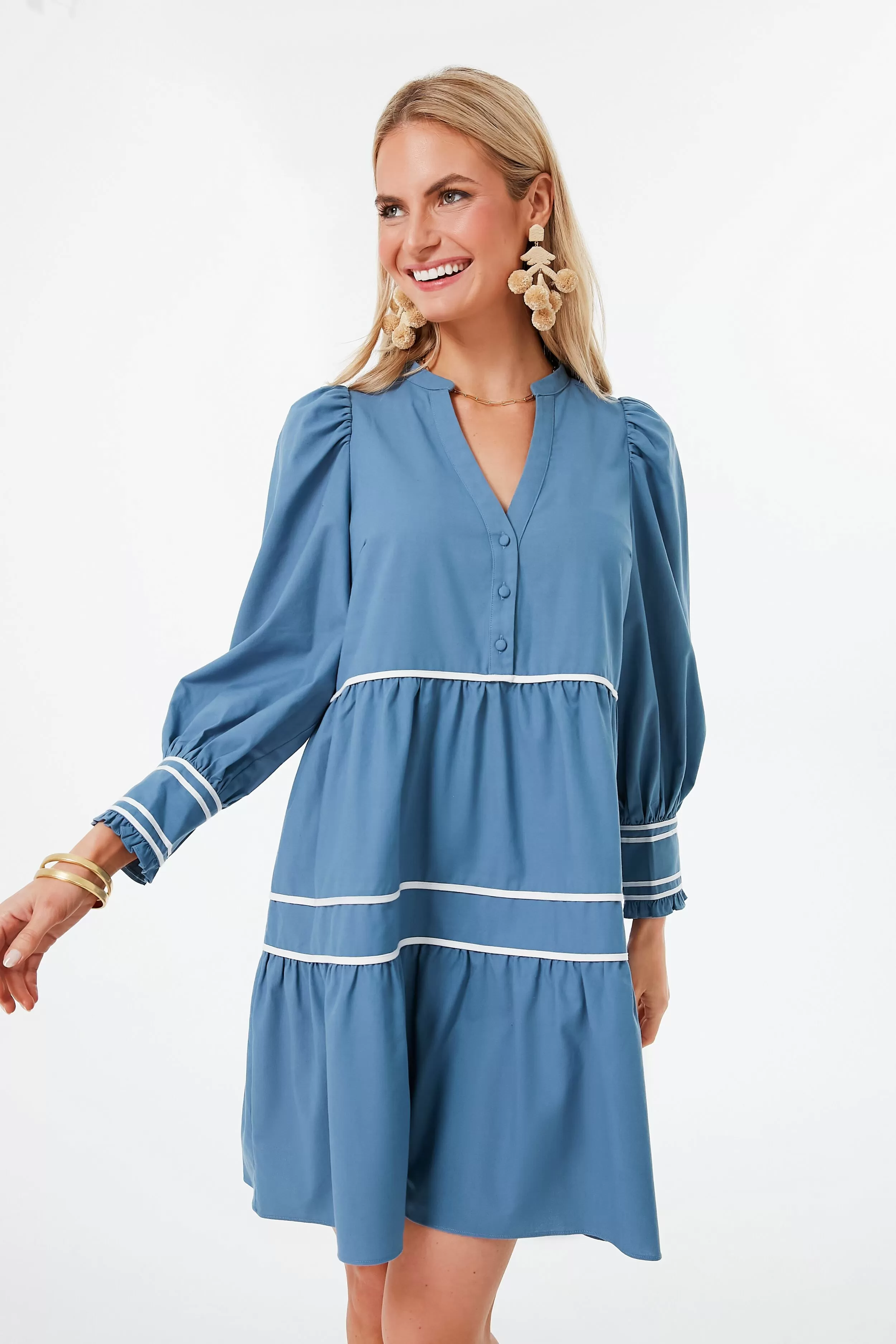 Blue Tiered Abby Dress