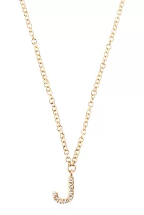 Chan Luu 14k Gold and White Diamond Initial Necklace