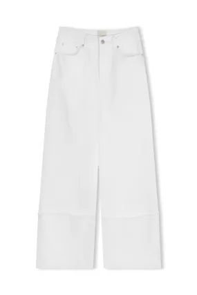 White Recycled Cotton Relaxed Straight Jean